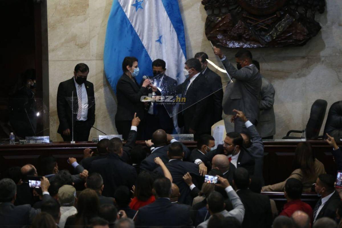 Las fotos del zafarrancho: Patadas y manotazos en el Congreso Nacional; exfutbolista Osman Chávez impuso respeto