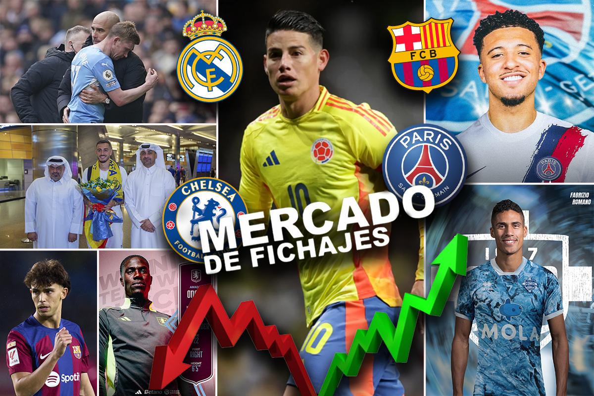 Guardiola elige al relevo de De Bruyne y este club llamó a James Rodríguez; PSG suelta la ‘bomba’ y Joao Félix es noticia