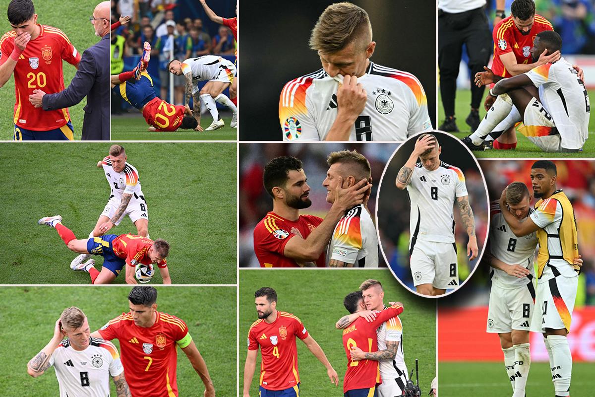 Kroos se cargó a Pedri en su último partido: duras imágenes de la eliminación de Alemania ante España en la Eurocopa
