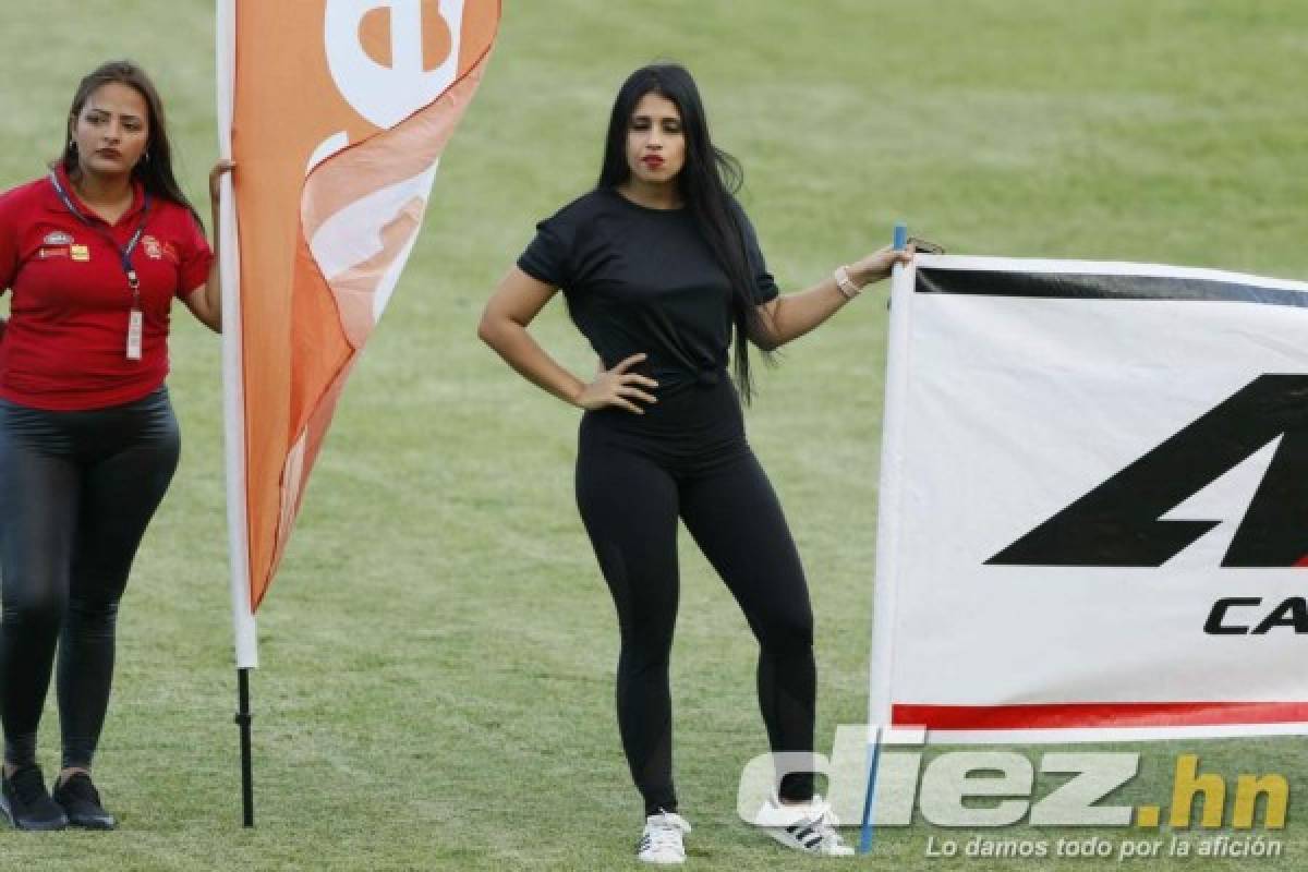 Las bellezas que llegaron al estadio Olímpico para el clásico Real España-Marathón