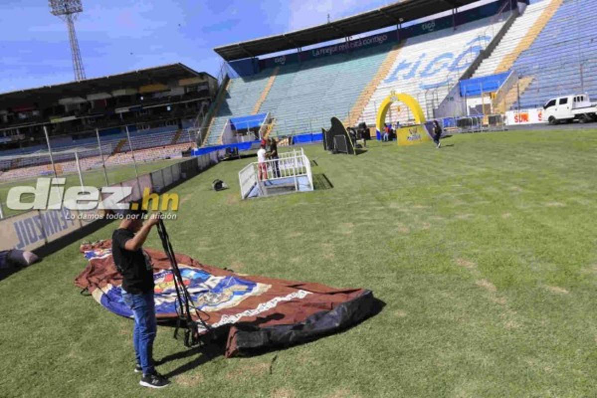 Así preparan la eventual premiación por el título del Olimpia en el estadio Nacional