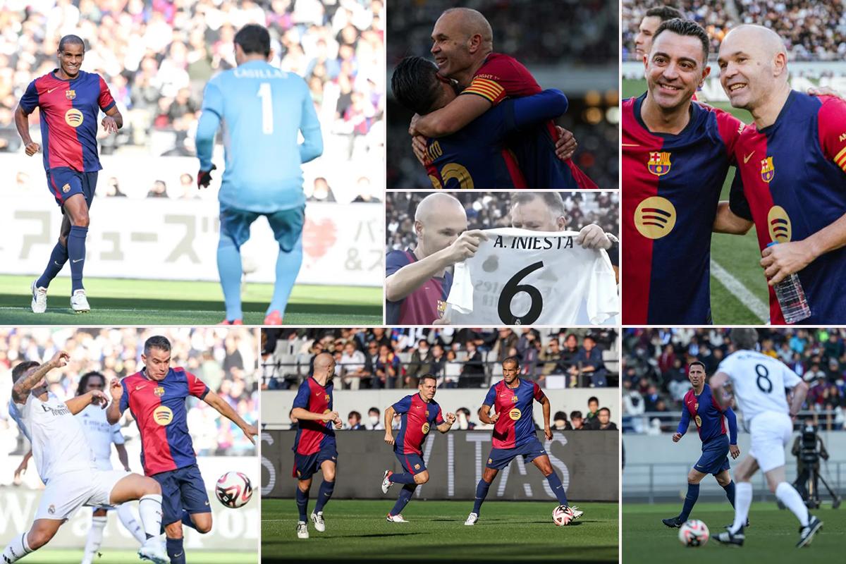 Las leyendas del Barcelona volvieron a derrotar al Real Madrid en el Clásico: el gesto de los blancos con Iniesta