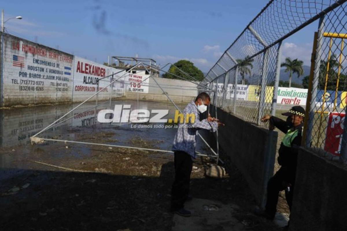 Las imágenes del estadio Humberto Micheletti de El Progreso tras el devastador paso de Eta