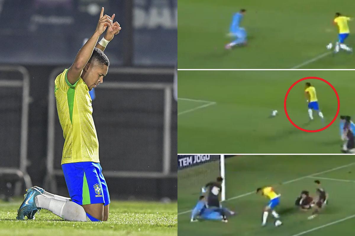 Vitor Roque le marcó doblete a México y el grosero error tras regatear al portero: la jugada se hizo viral