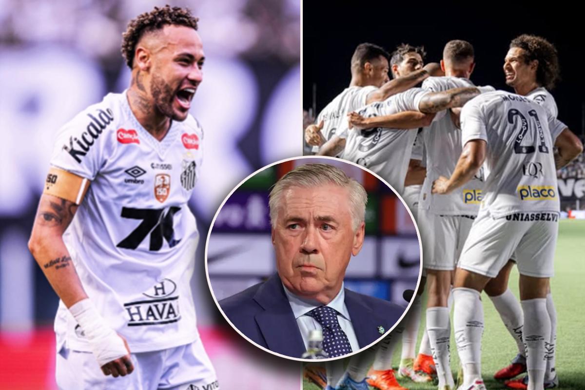 Presión para Ancelotti: Neymar dio asistencia en su primer partido de 2026 y Santos propina paliza