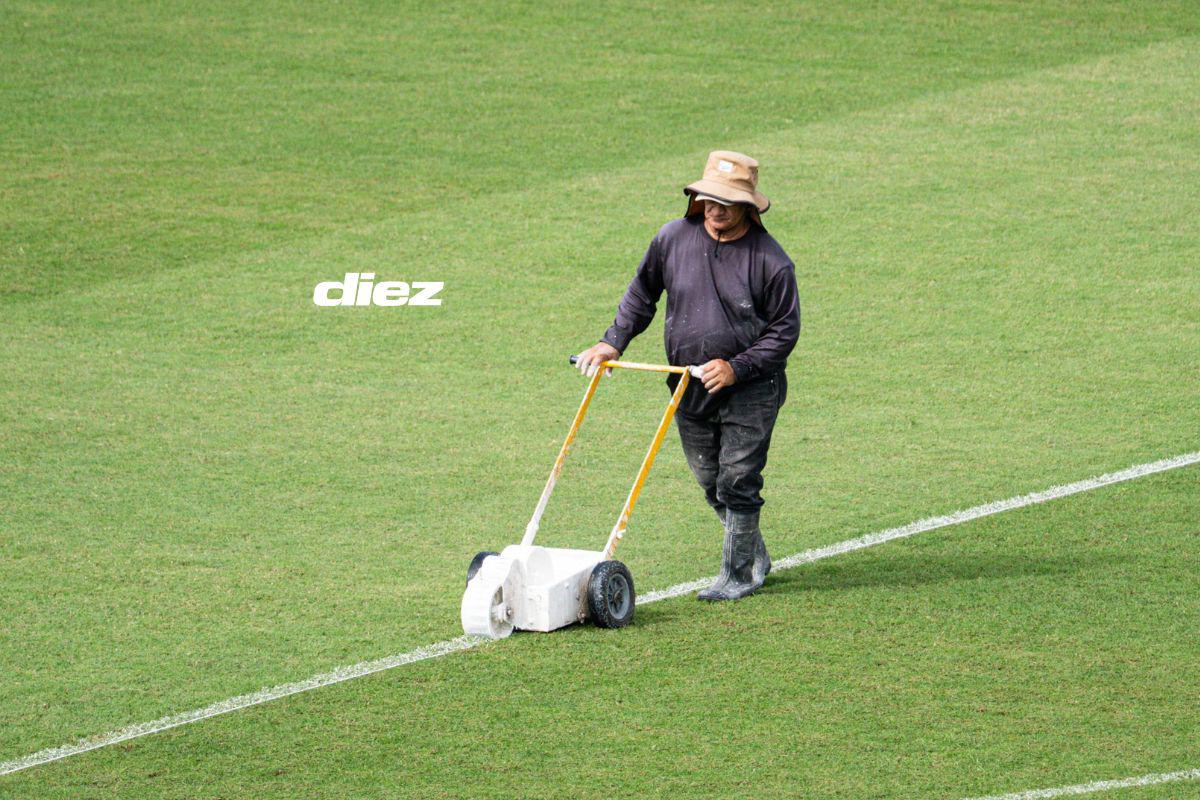 Estadio Nacional recibe los últimos retoques para el Honduras-Haití: así luce la cancha previo a la batalla
