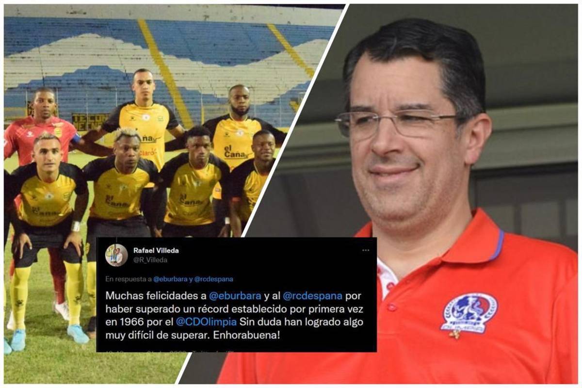 Presidente Rafael Villeda felicita a Real España por superar hito histórico del Olimpia en la Liga Nacional después de 56 años