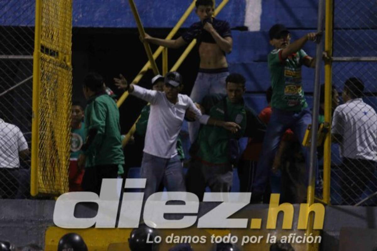 Impactantes imágenes: Terror y drama en el estadio Morazán tras actos vandálicos