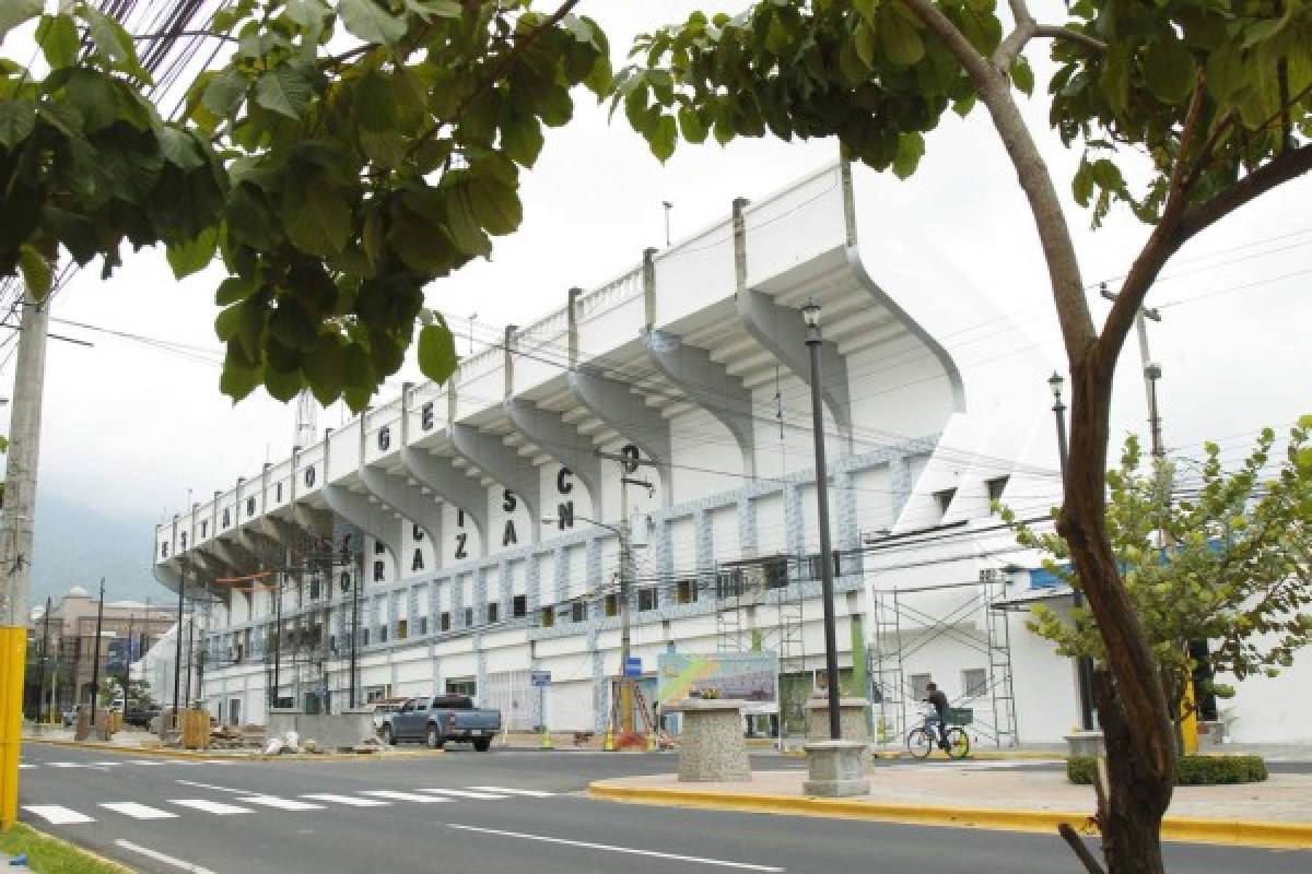 Así quedó la nueva fachada del estadio Morazán de San Pedro Sula