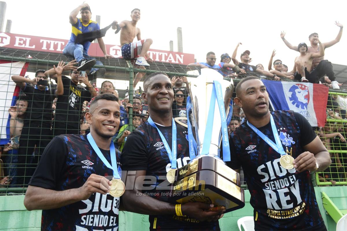 Olimpia se coronó en el Yankel: Menjívar y Beckeles festejan con puros, locura de Araújo y los que celebraron con sus novias