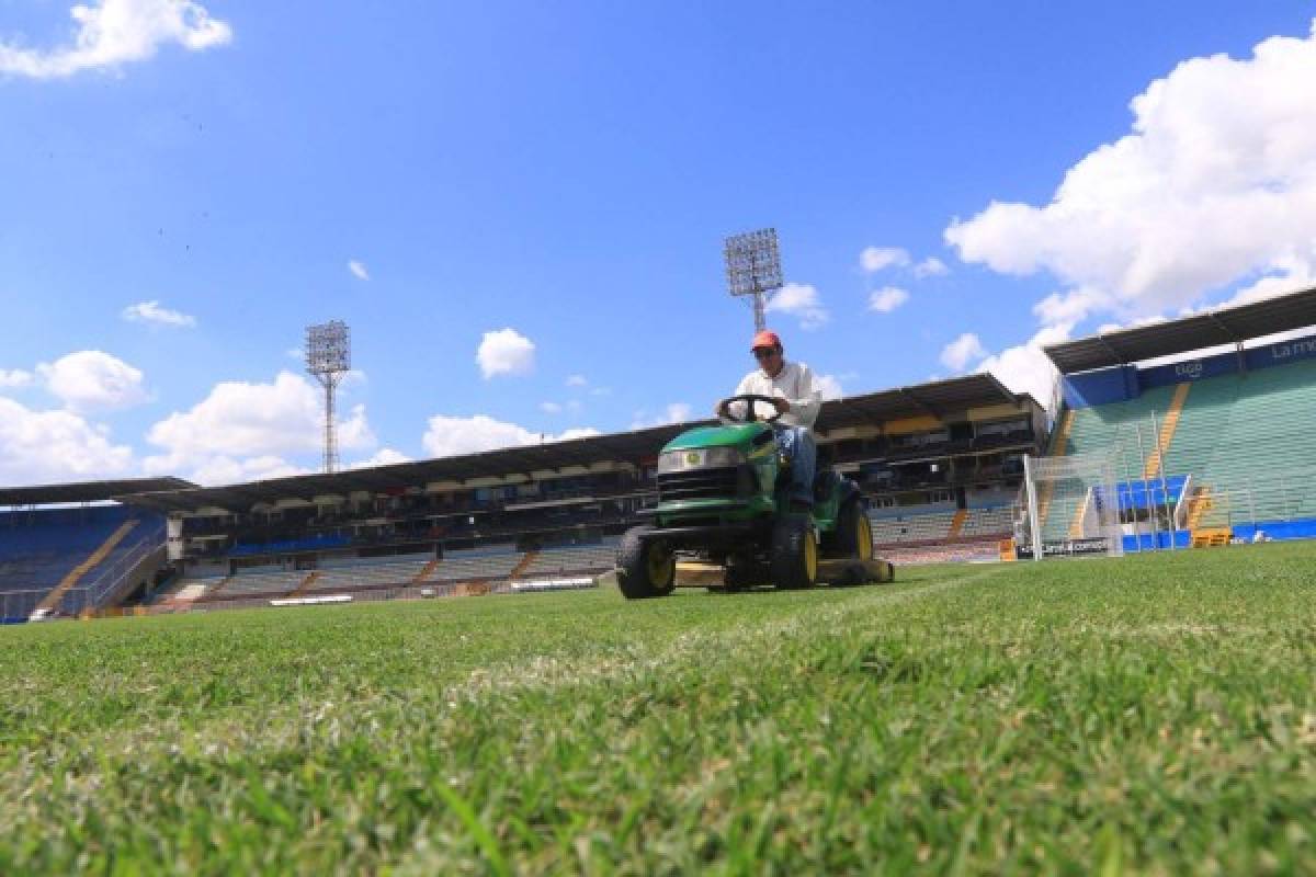 Una belleza: Camerinos, pasillos, cámaras ¡la intimidad del estadio Nacional de Tegucigalpa!