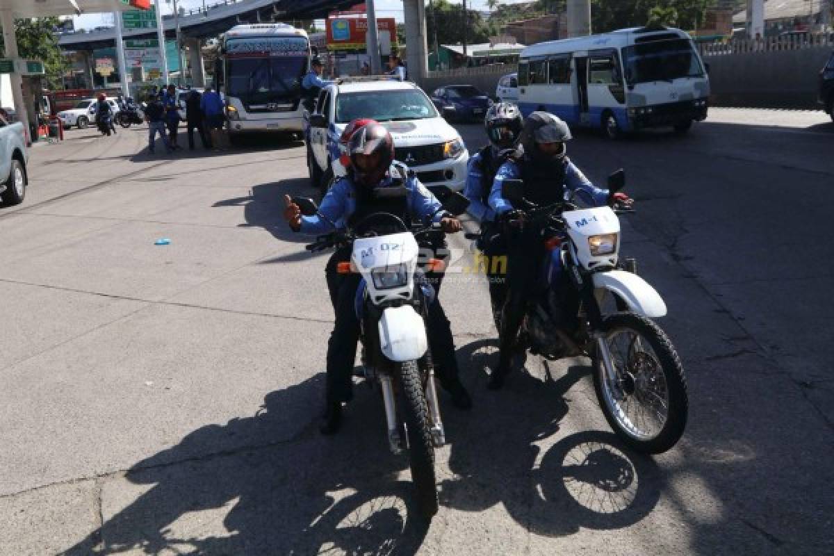 En fotos: El fuerte resguardo policial a Motagua en su viaje a Comayagua