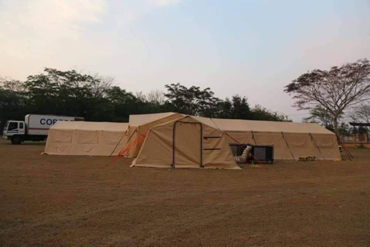 Así es el hospital móvil que instalaron en Villanueva, Cortés para pacientes con coronavirus