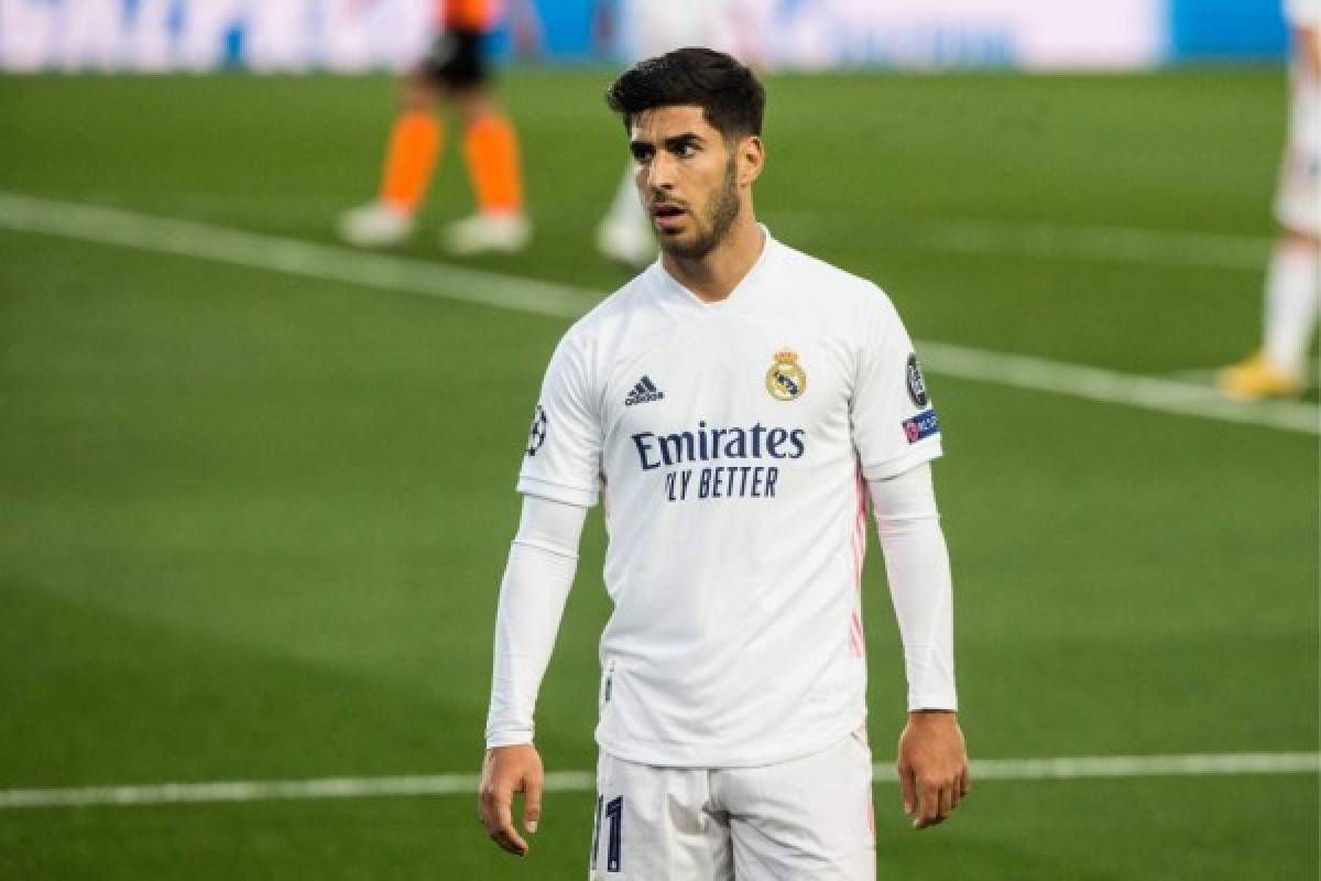 201021 Fotboll, Champions League, Real Madrid - Shakhtar Donetsk: Marco Asensio of Real Madrid during UEFA Champions League, football match played between Real Madrid Club Futbol and Shakhtar Donetsk at Alfredo di Stefano Stadium on October 21, 2020 in Madrid, Spain.Cordon PressÂ© BildbyrÃ¥n - COP 95 - SWEDEN AND NORWAY ONLY