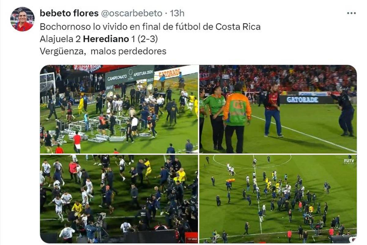 “Vergüenza, malos perdedores”, la escandalosa pelea en la final entre Alajuelense y Herediano en Costa Rica le dio la vuelta al mundo