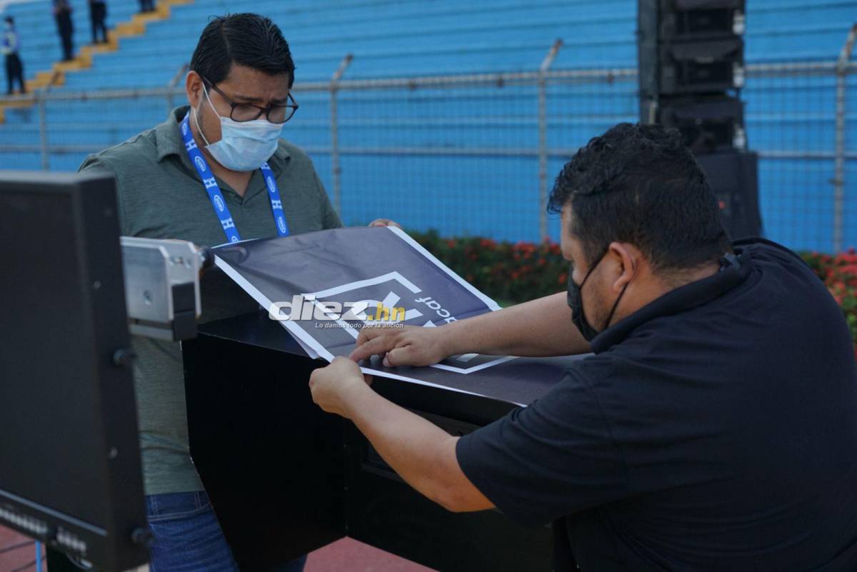 Soledad en el estadio Olímpico: Apatía de los hondureños para juego ante Canadá; así instalaron cabina del VAR