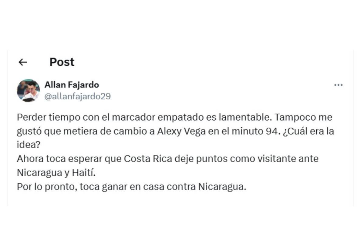 Periodista de Panamá se mofa de Honduras y reconocido portero de Liga Nacional se molesta tras empate de la Bicolor