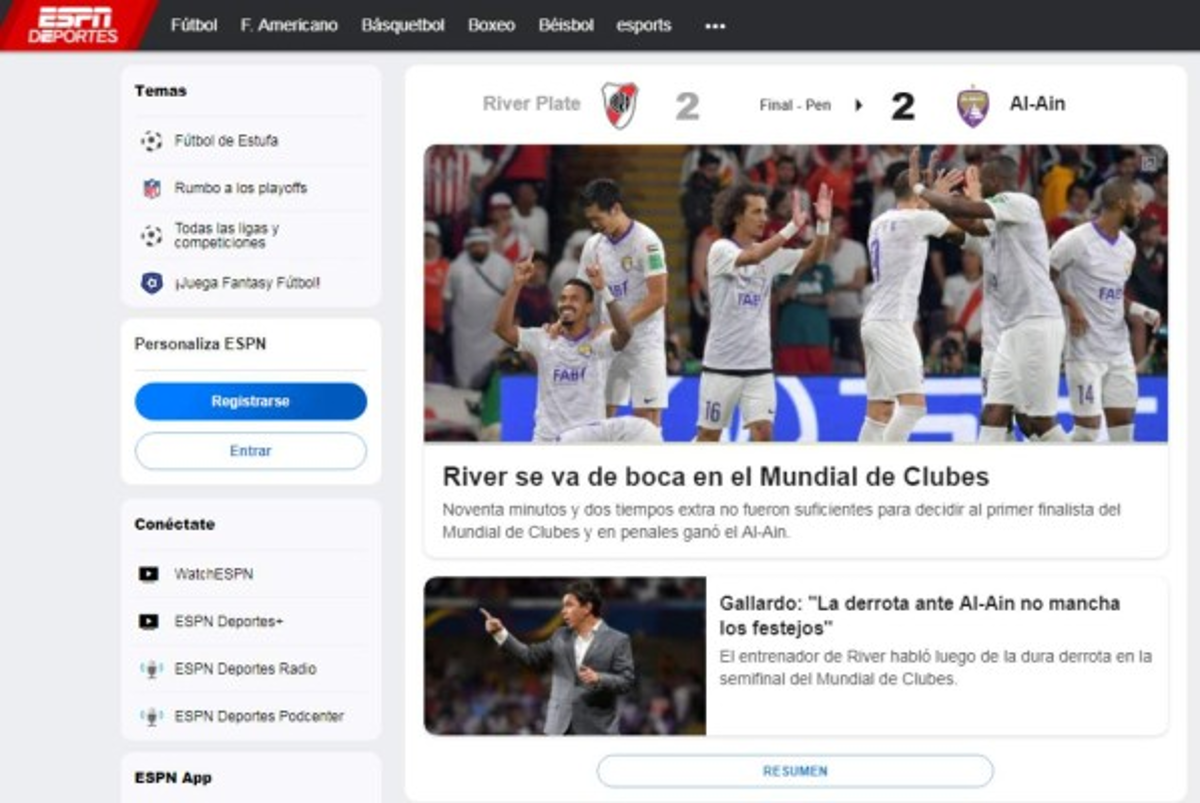 Así titularon los medios internacionales la eliminación de River Plate en el Mundial de Clubes