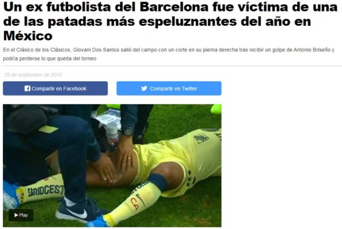 Así reaccionó la prensa mundial tras la grave lesión de Giovanni dos Santos: 'Criminal, de cárcel'
