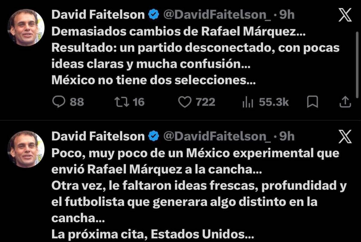 Faitelson y prensa no perdonan a Rafa tras tropiezo de México: No tiene dos selecciones