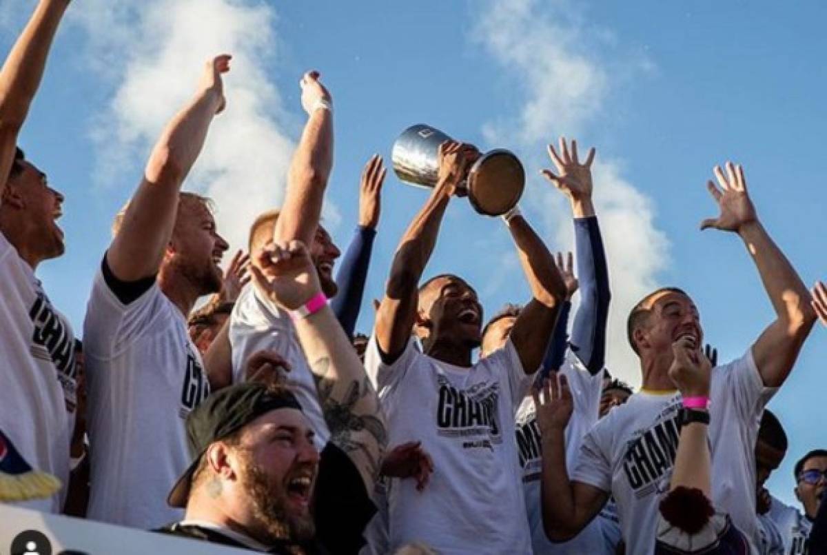 Campeones: El festejo de los hondureños de Real Monarchs tras conquistar titulo en la USL