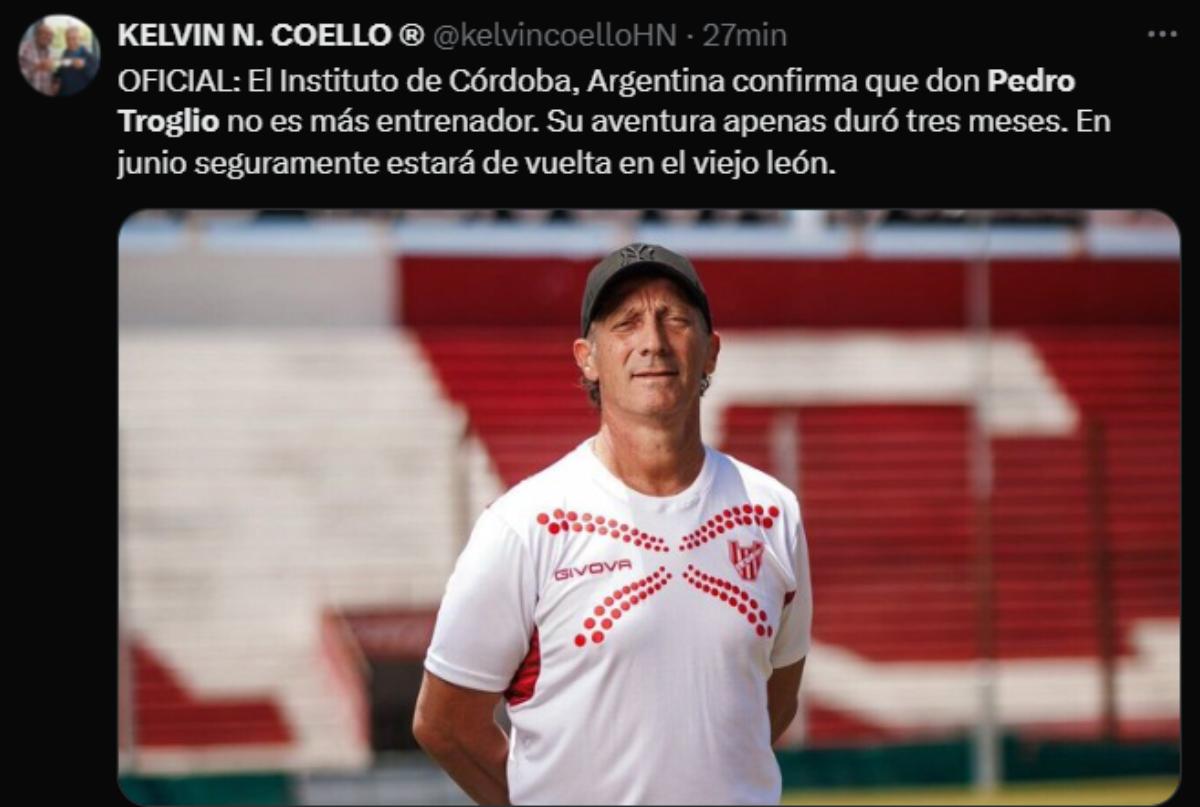 Fin de la era, Nuevo fracaso: así reaccionó la prensa tras el despido de Pedro Troglio del Instituto de Argentina