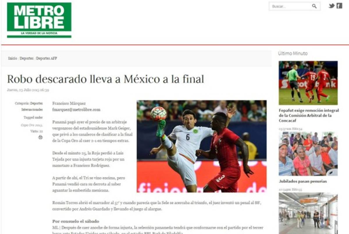 Principales portadas de México, Panamá y el mundo tras el México-Panamá