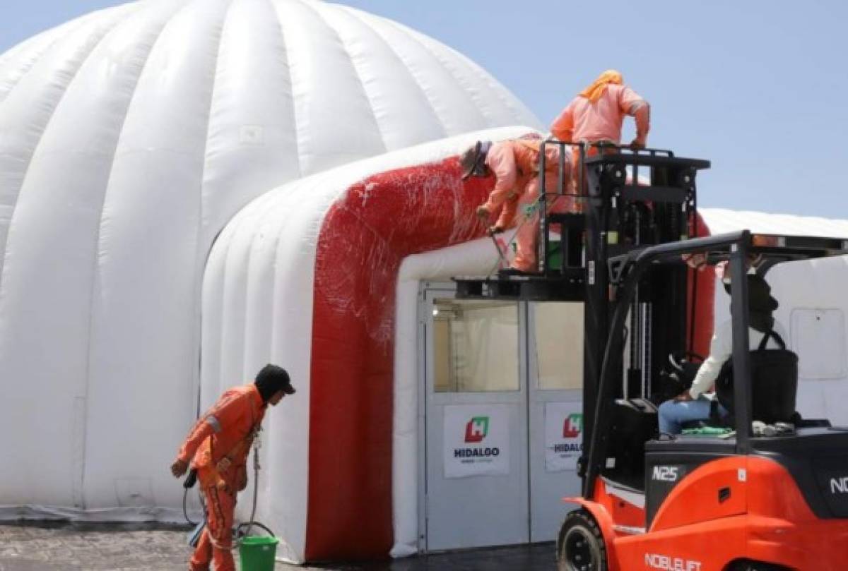 Así es el hospital inflable que México instaló para atender pacientes con coronavirus