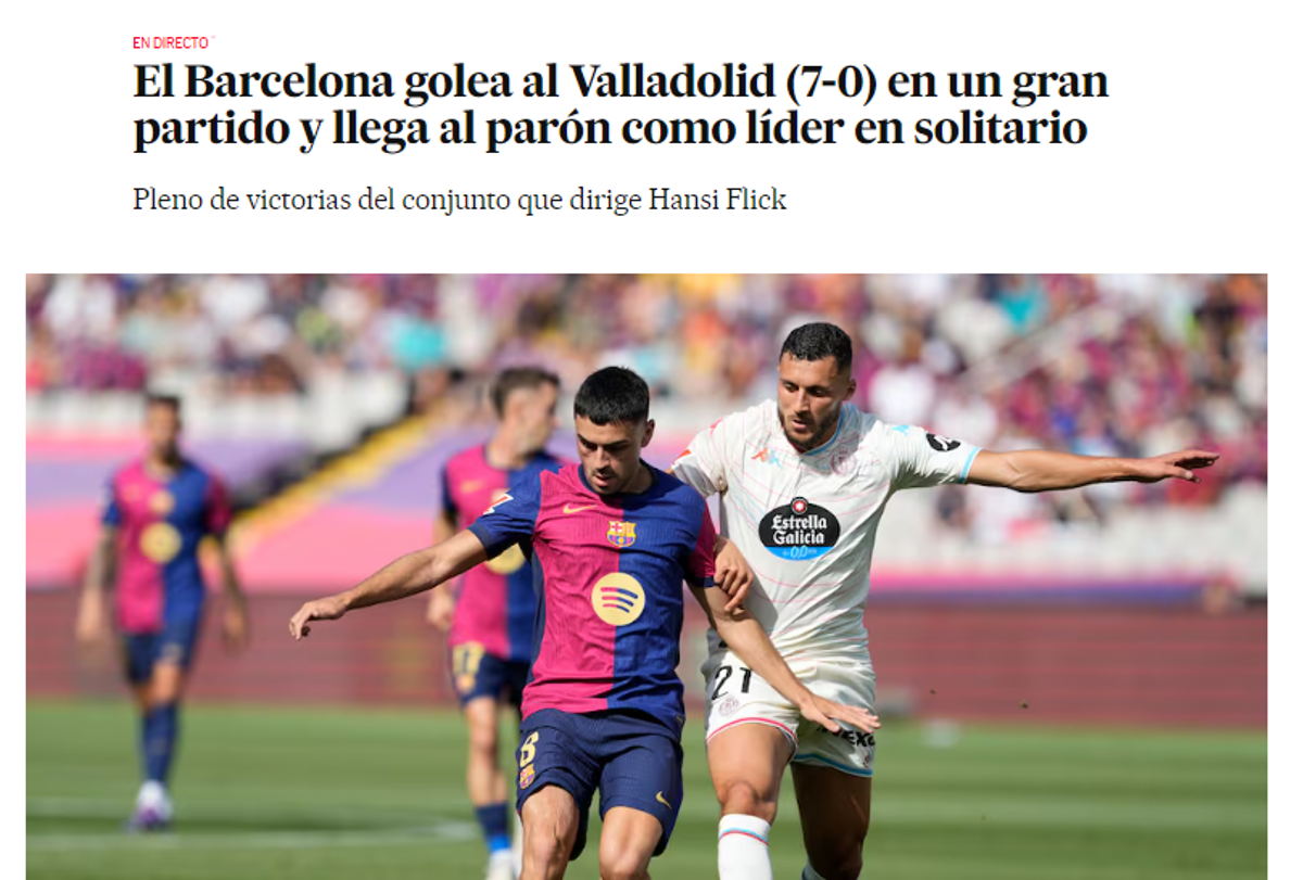 Barcelona propinó paliza y esto dice la prensa: “Pensaban que estábamos para descenso, pero somos los mejores y líderes”