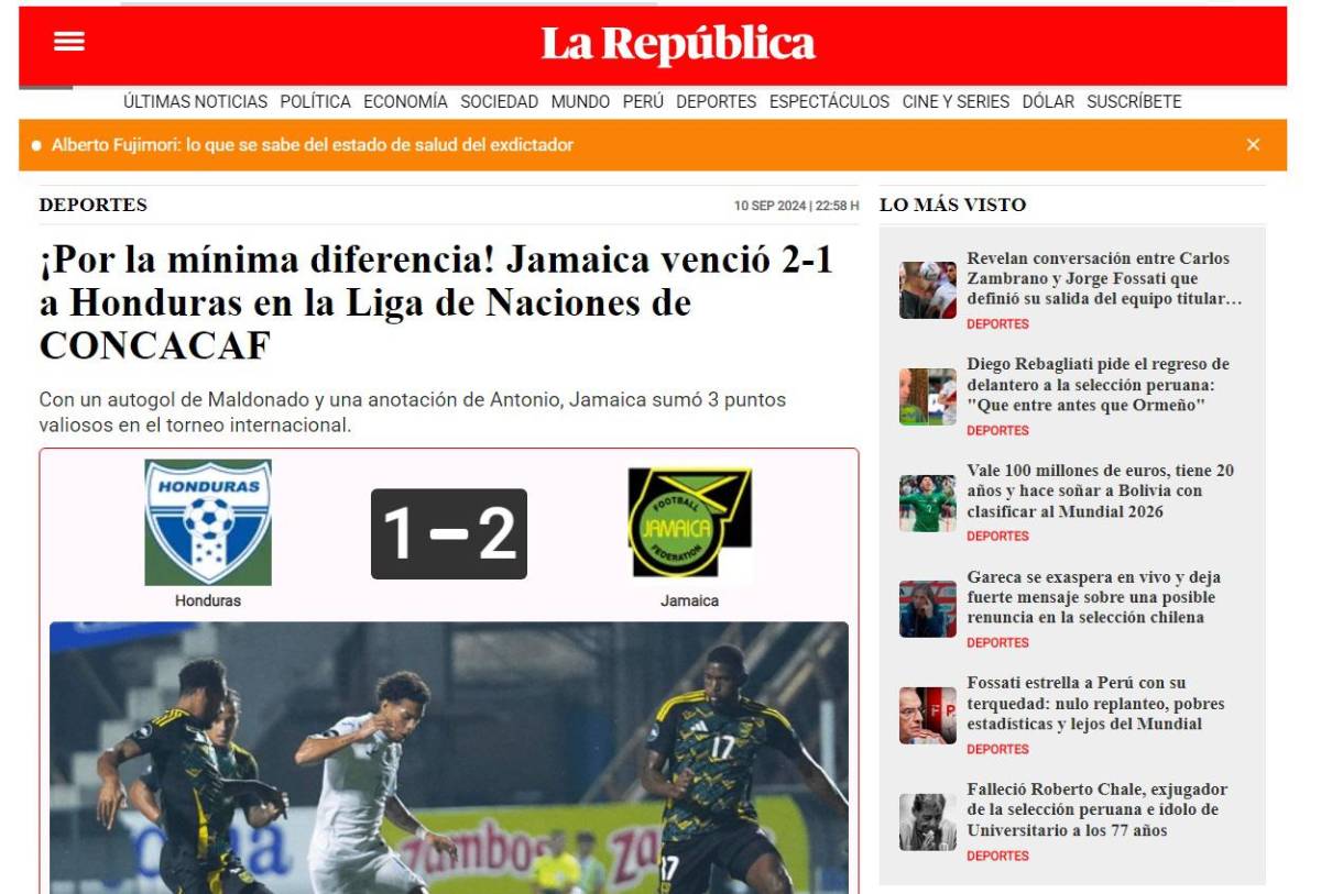 Prensa internacional se sorprendió por derrota de Honduras y en Jamaica festejan la victoria en Nations League