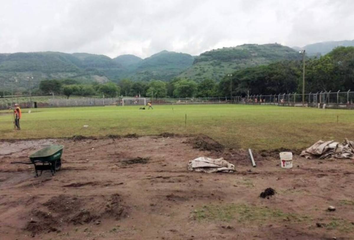 Así es el nuevo y moderno estadio que se construye en Orocuina, Choluteca