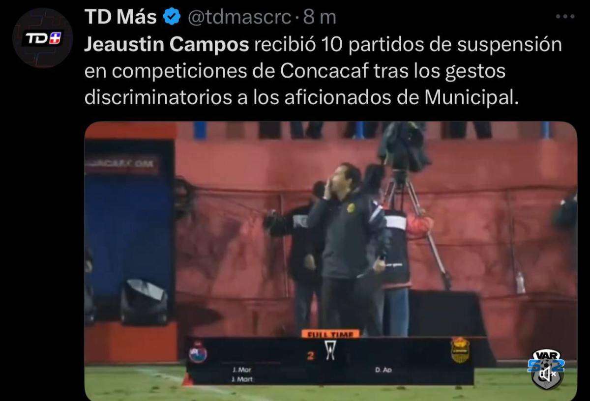 Le salió caro: la prensa tica y hondureña reacciona al castigo de 10 partidos que recibió Campos por parte de Concacaf