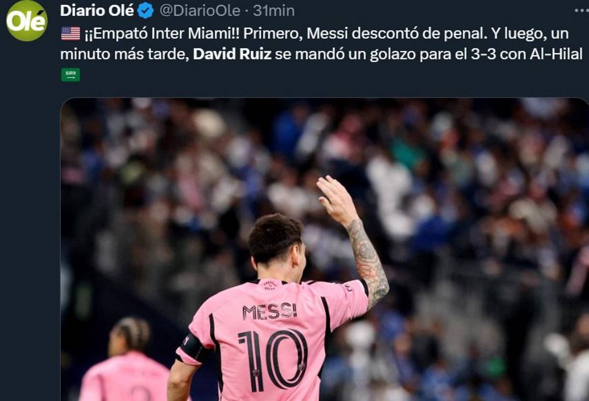 “Lo celebró con Messi”: Prensa internacional se rinde tras el golazo de David Ruiz con Inter Miami ante Al Hilal