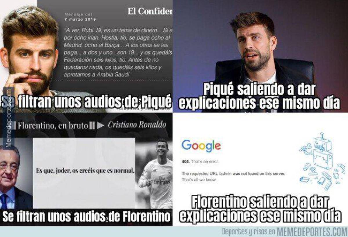 Florentino y Messi son protagonistas: Los jocosos memes que dejó los audios filtrados de Piqué con Rubiales por la Supercopa