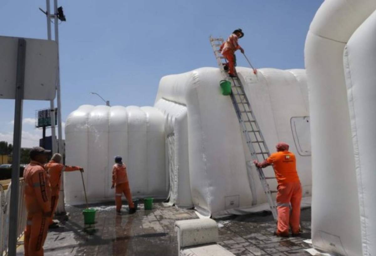 Así es el hospital inflable que México instaló para atender pacientes con coronavirus