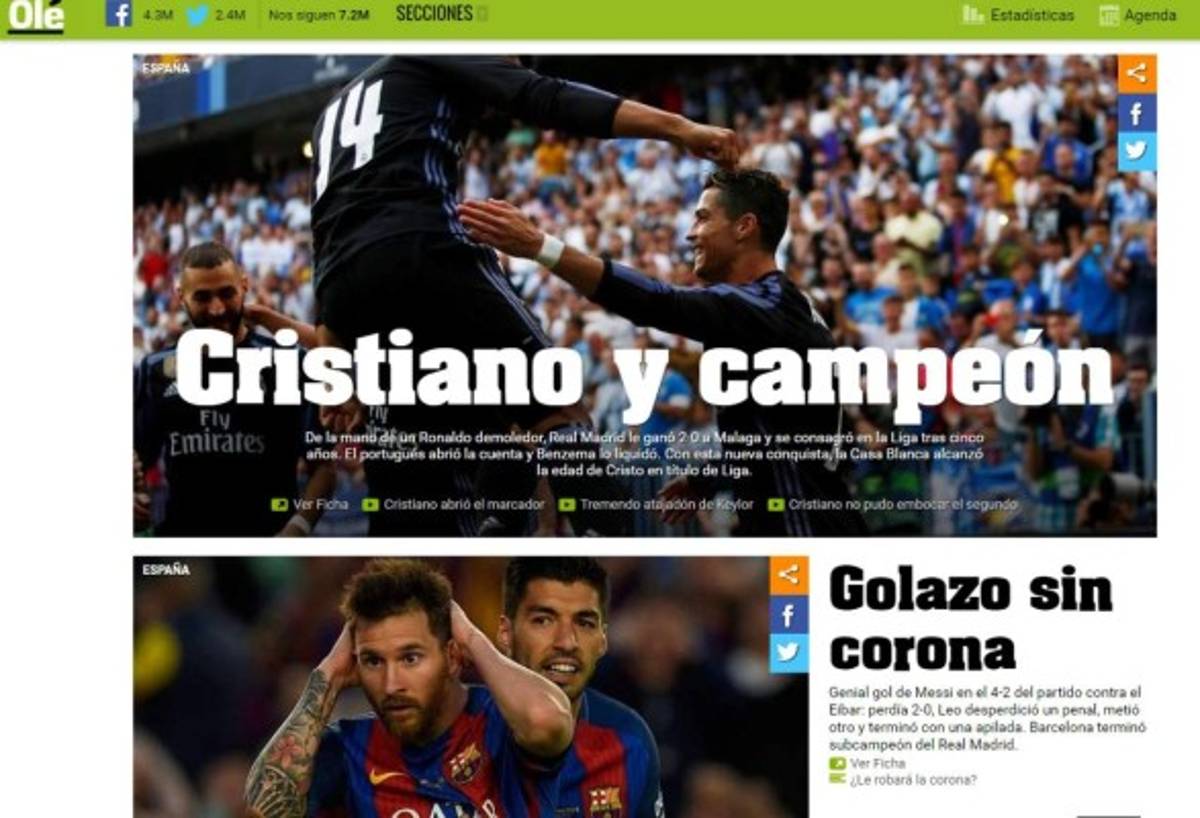 Lo que dice la prensa internacional sobre el título de Liga del Real Madrid