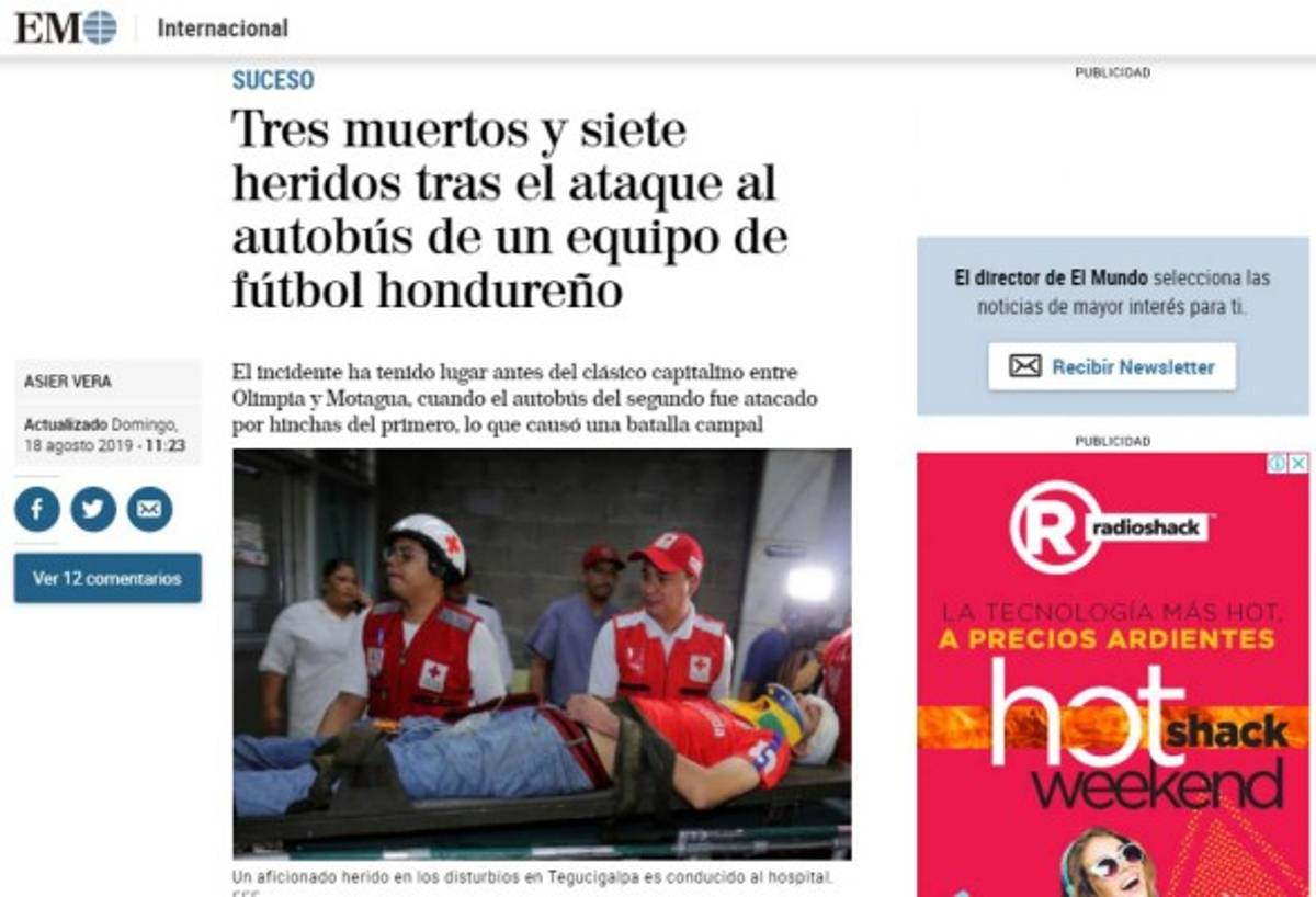 ¡Tragedia en Honduras! Así amanece la prensa mundial por el drama vivido en el Nacional