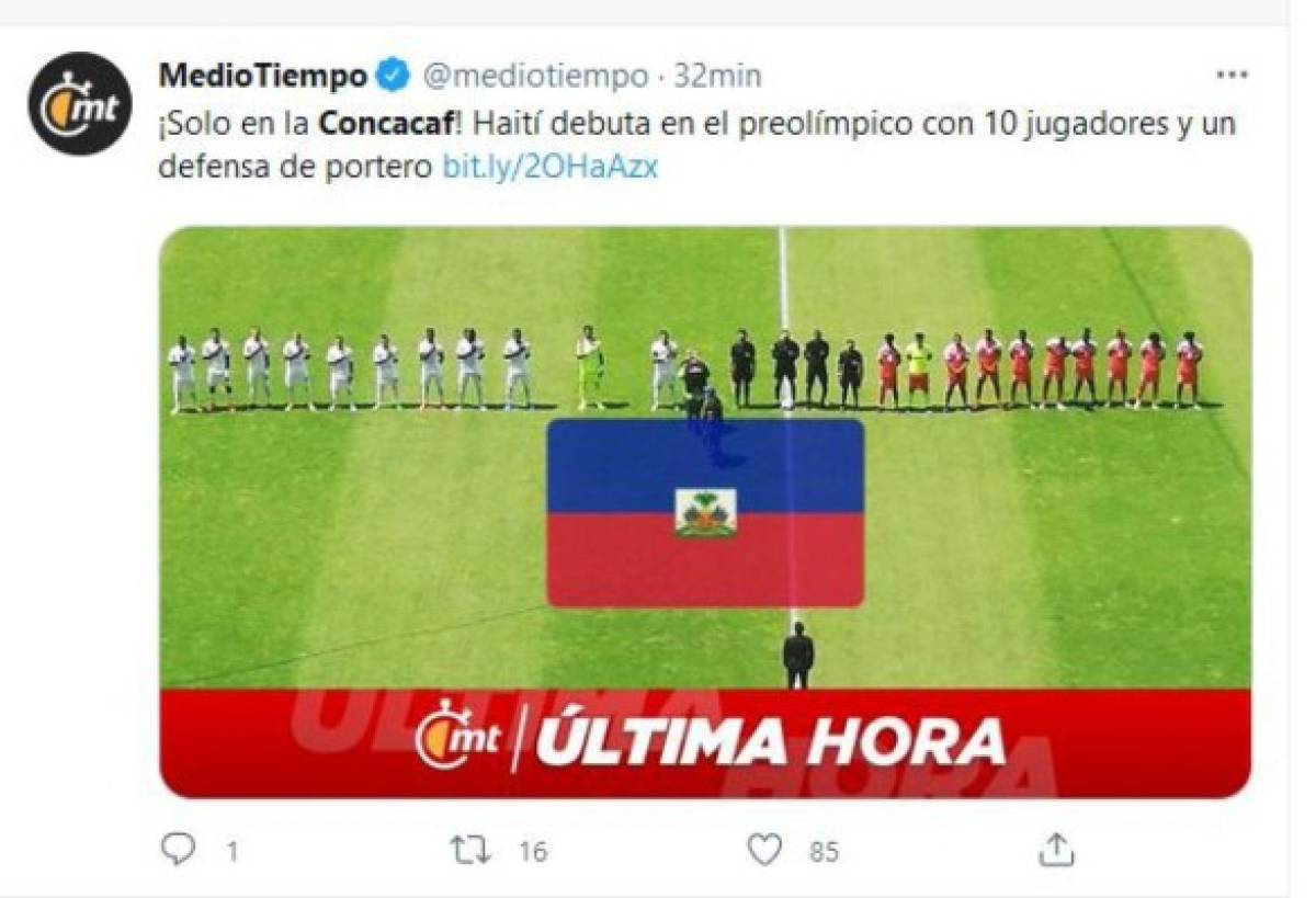 Lo que dicen los medios sobre el debut y victoria de Honduras ante Haití en el Preolímpico 2021