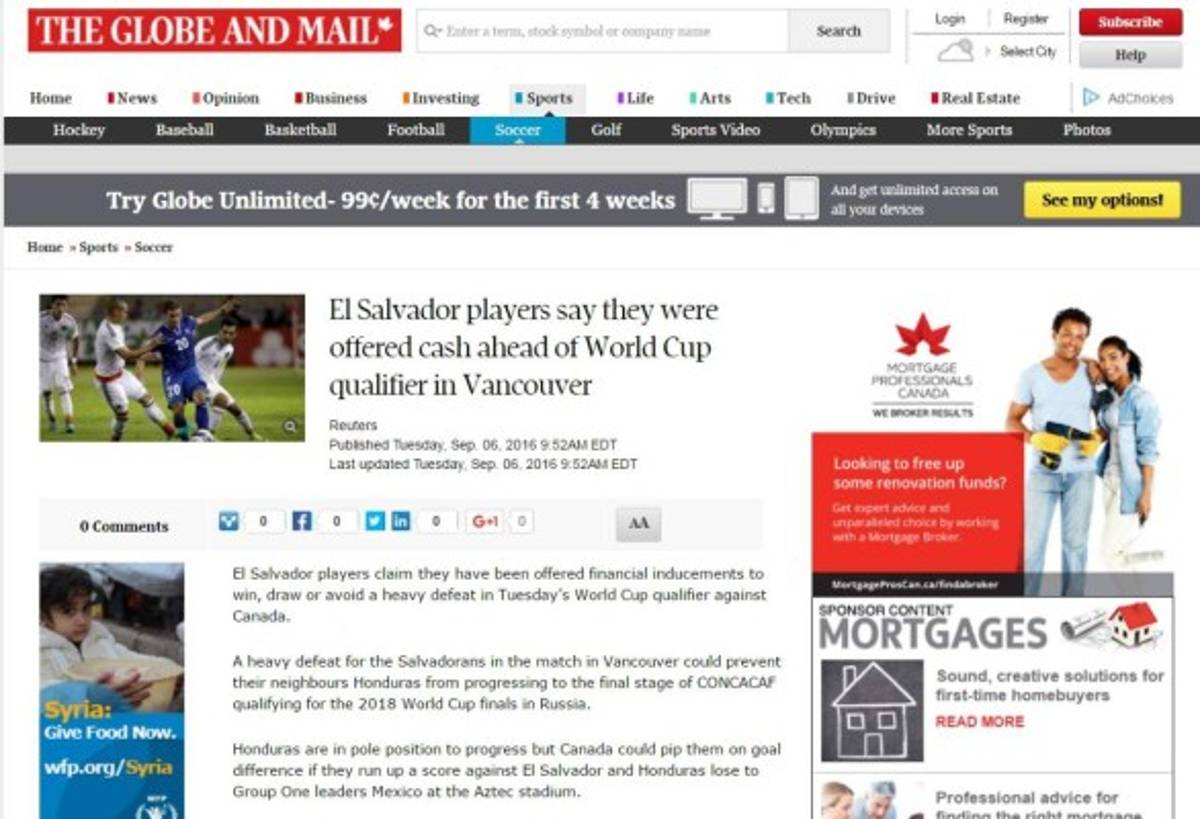 Prensa mundial hace eco del escándalo que denunciaron seleccionados de El Salvador