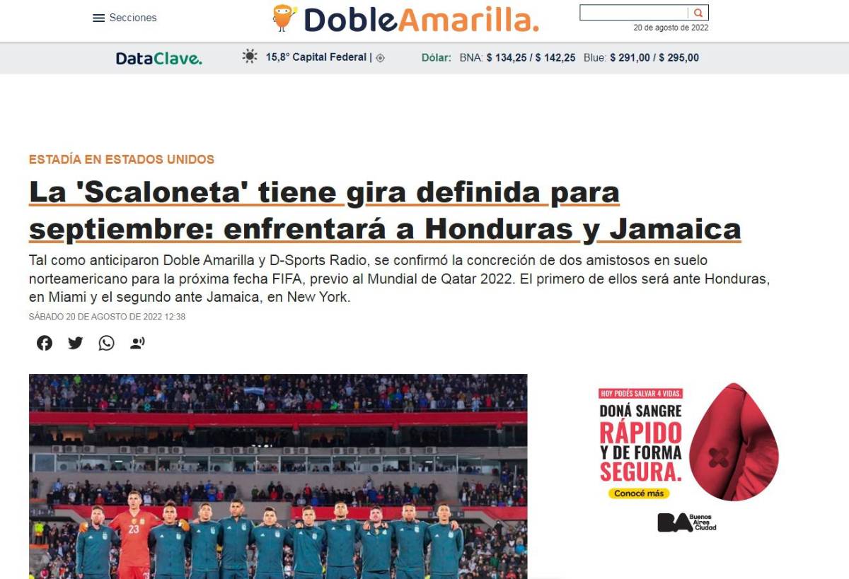 “Contra el siete veces Balón de Oro, Messi”: La reacción de la prensa tras confirmarse el amistosos Argentina vs Honduras