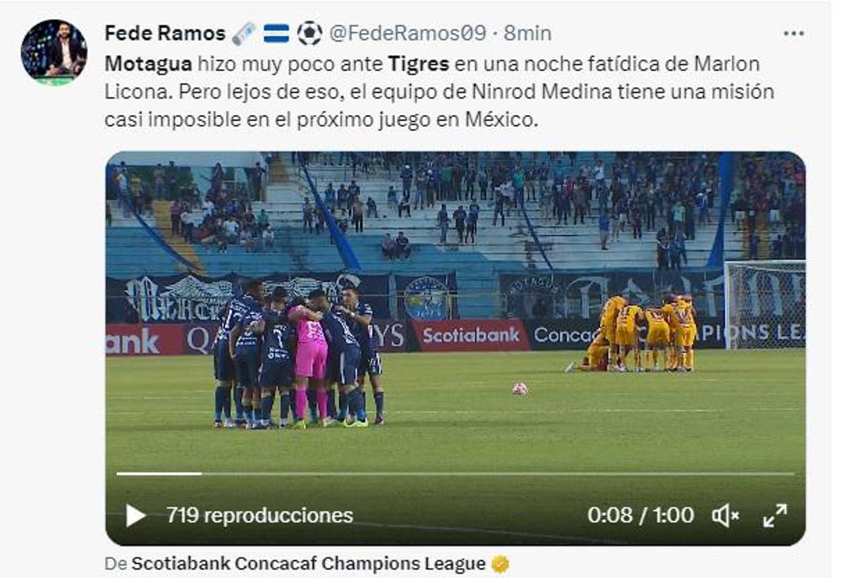 Lo que dicen los periodistas mexicanos y hondureños sobre el gane de Tigres ante Motagua: “Equipo muy limitado”
