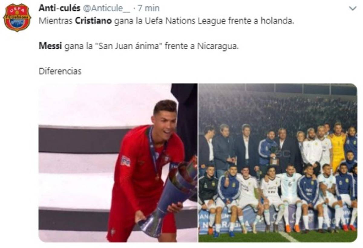 Para morir de risa: Los memes que destrozan a Messi por el nuevo título de Cristiano con Portugal   