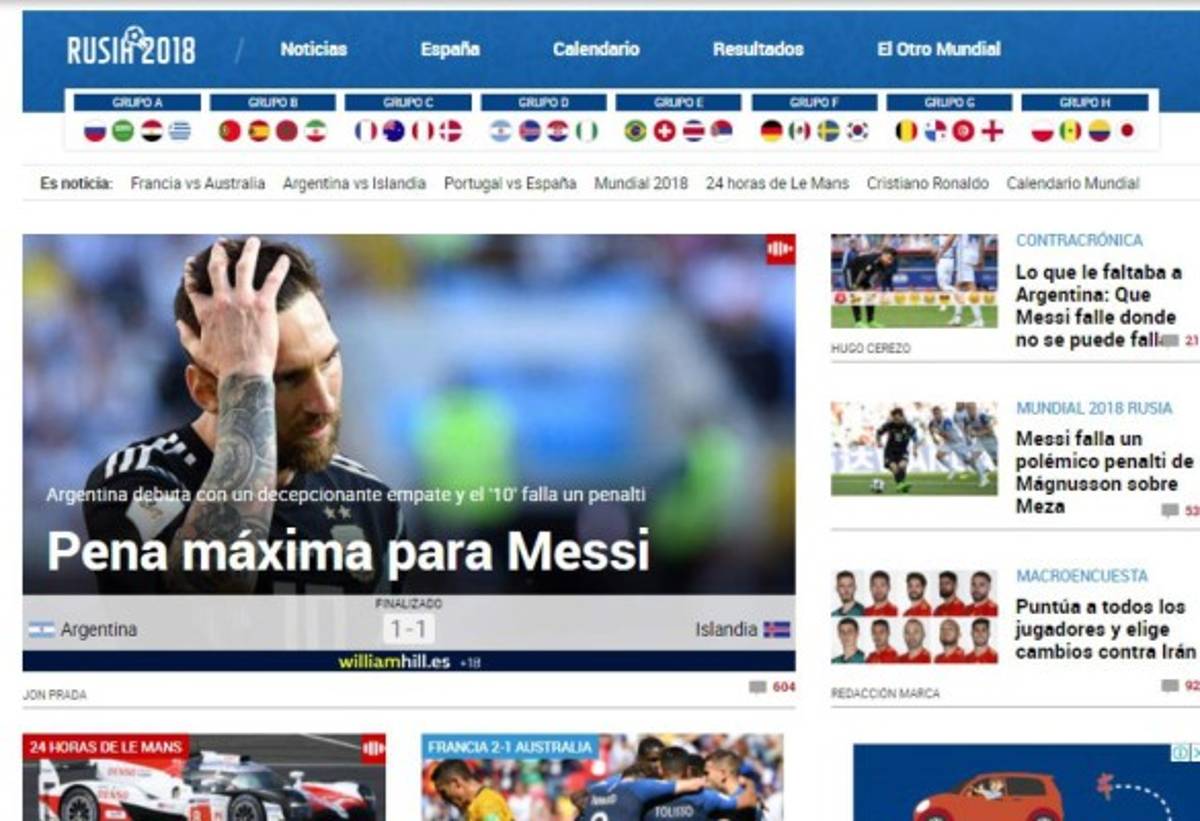 Prensa mundial: Messi el señalado por empate de Argentina ante Islandia