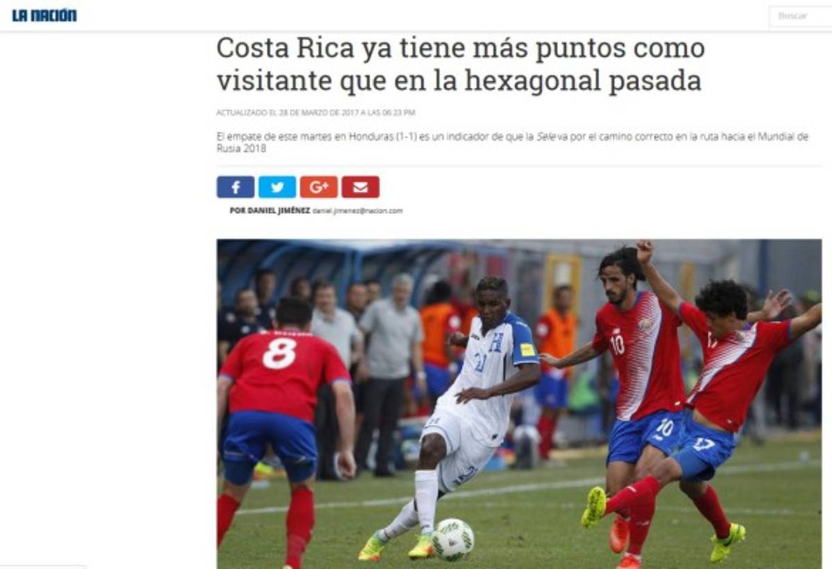 Como 'punto de oro' califica prensa tica empate ante Honduras