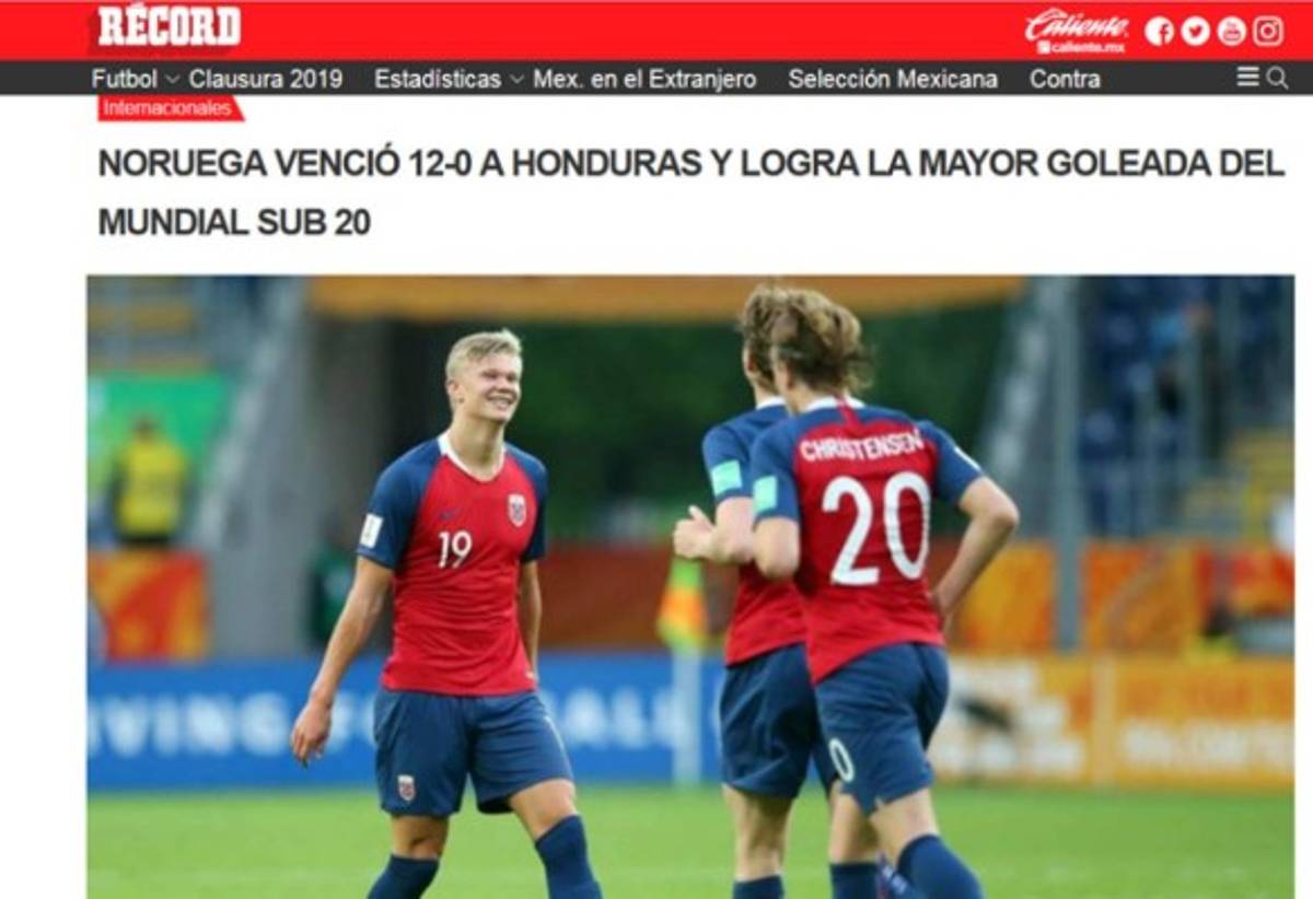 ¡Bochorno mundial! La prensa internacional habla del 12-0 de Noruega a Honduras