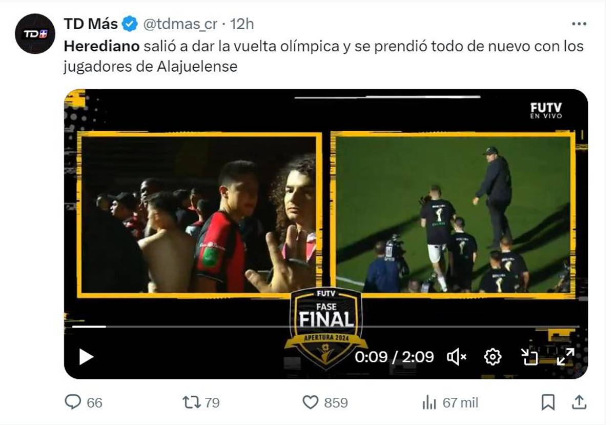 “Vergüenza, malos perdedores”, la escandalosa pelea en la final entre Alajuelense y Herediano en Costa Rica le dio la vuelta al mundo