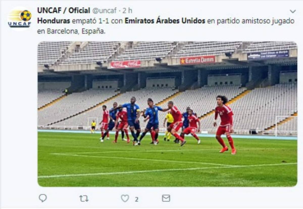 Esto dicen los medios internacionales del empate de Honduras ante Emiratos Árabes