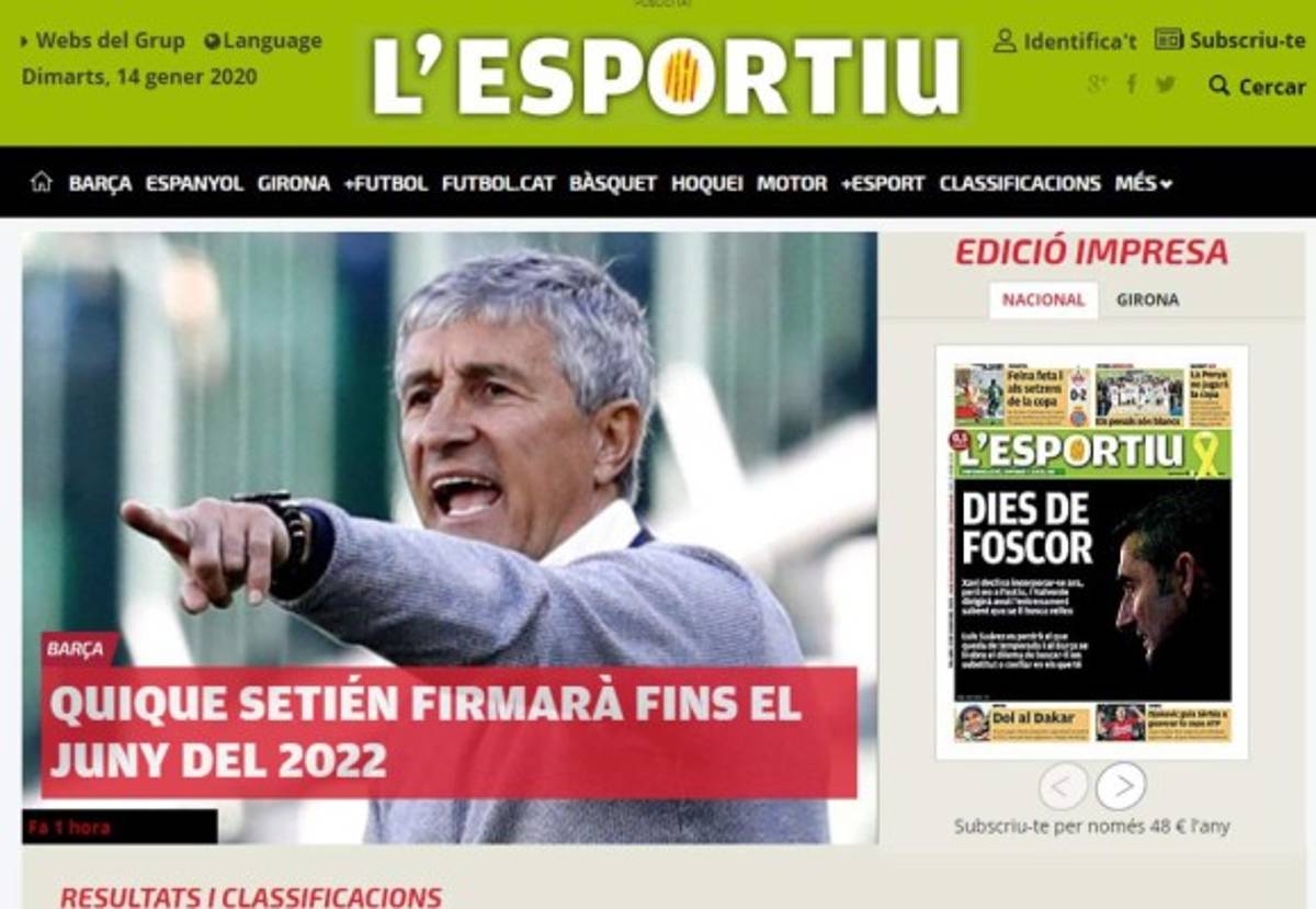 Prensa española sobre Setién: 'Dispone de cinco meses para hacer jugar al Barça a su modo”