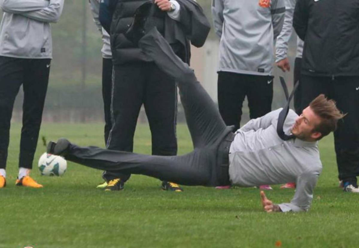 David Beckham tuvo una cómica caída durante su estancia en China |