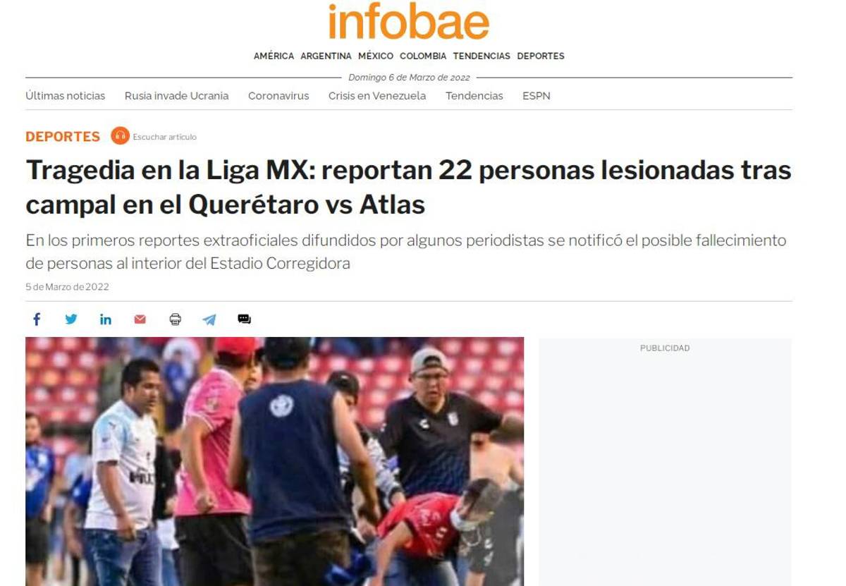 “Horror en México y vergüenza”: Lo que dice la prensa internacional sobre los actos de violencia en el Querétaro-Atlas